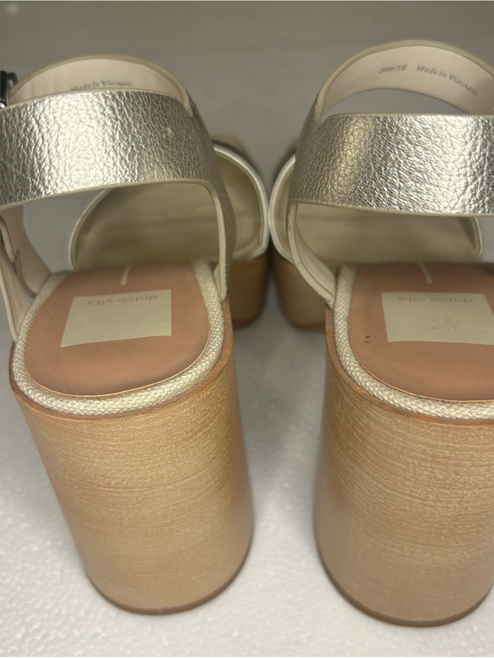 Dolce Vita Champagne Metallic Platform Sandals - Picture 8 of 8
